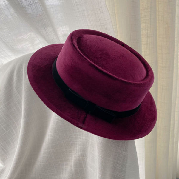 【6color】リボン付きフラットハット Z00060