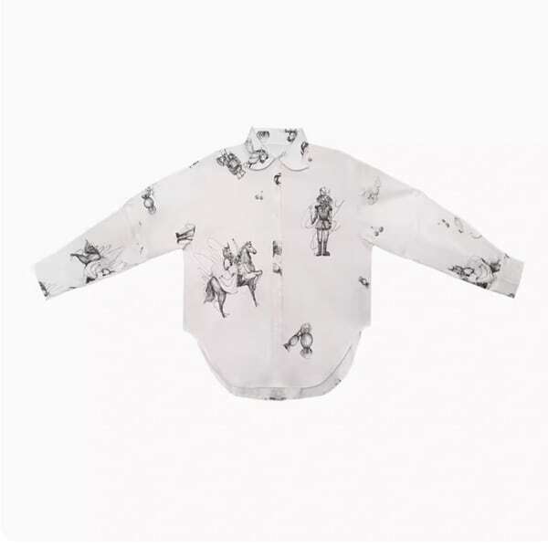 【2color】くるみ割り人形プリント2WAYスリーブシャツブラウス C0108