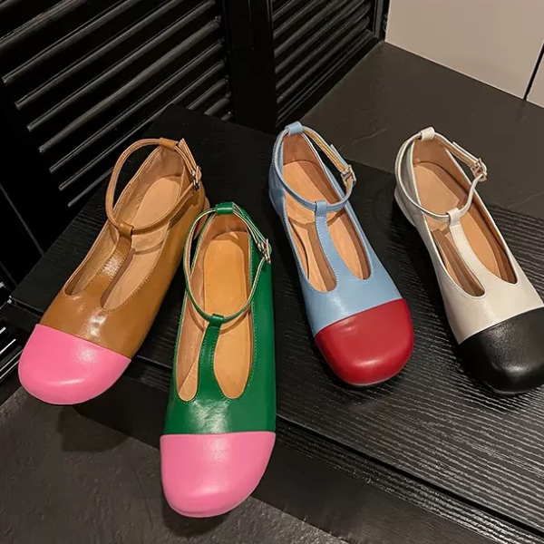 【4color】メリージェーンバイカラーレザーシューズ Z00236