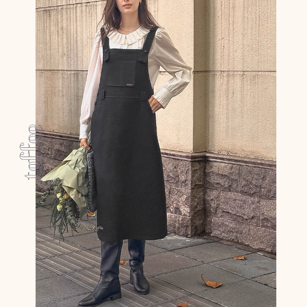 【2color】スクエアネックサスペンダーワンピース《Z00855》