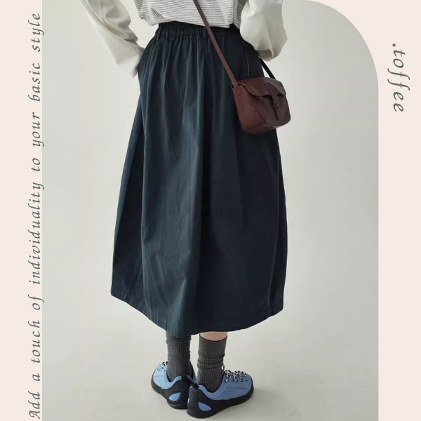 【2color】ワイドレッグコットンミディスカート Z00250
