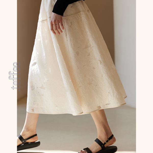 花柄レースミモレ丈スカート Z00424