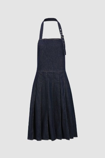 ホルターネックプリーツデニムワンピース Z00408