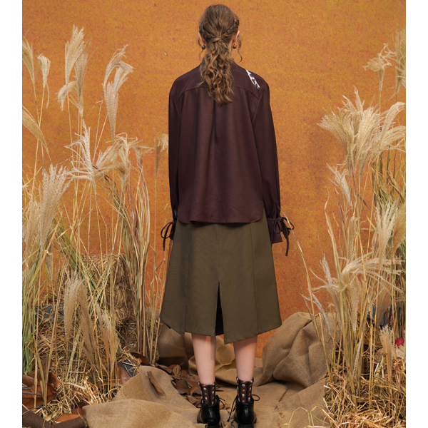 【2color】イレヘムスリットスカート w-026