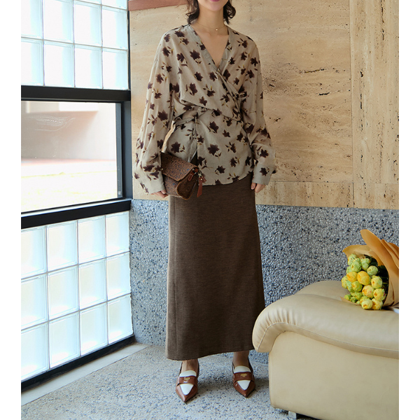 バックスリットコットンロングスカート Z00099