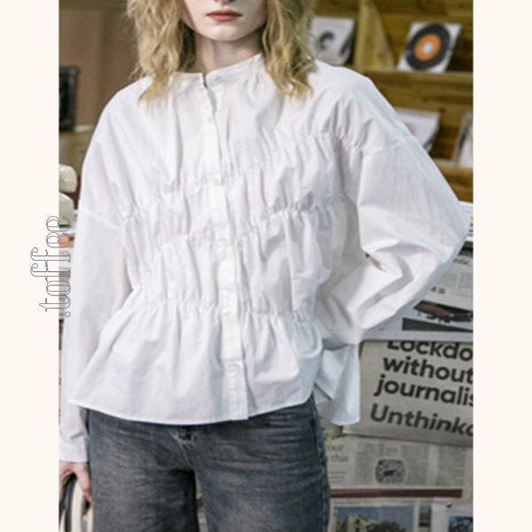 【2color】コットンペプラムブラウス Z00479