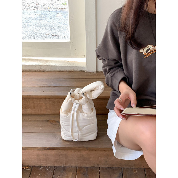 【4color】2wayストラップキルティングバケットバッグ X-443