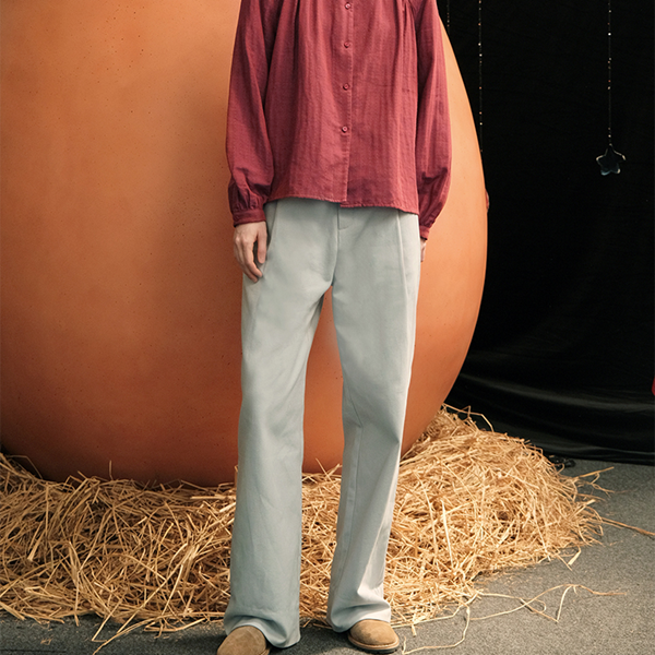 【2color】ルーズストライプカフパンツ Z00602