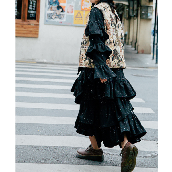 ティアードプリーツセットアップ X-277