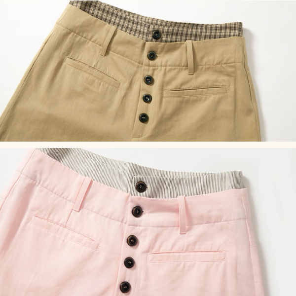 【2color】チェック柄ディテールワイドパンツ《Z01005》