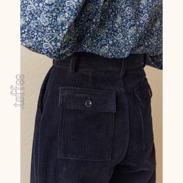 【2color】ハイウエストコーデュロイパンツ Z00523
