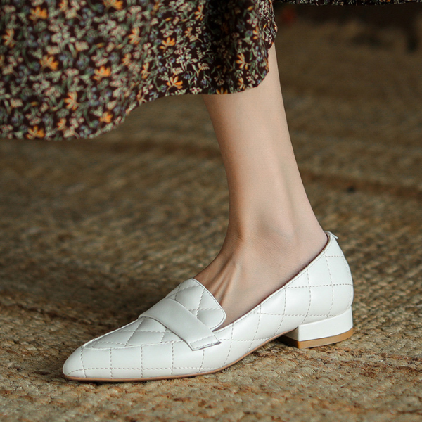 【2color】キルティングブリティッシュスタイルレザーシューズ AU-122