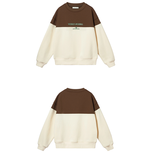 【2color】レター刺繍バイカラースウェット Z00554