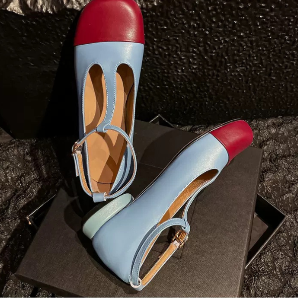 【4color】メリージェーンバイカラーレザーシューズ Z00236