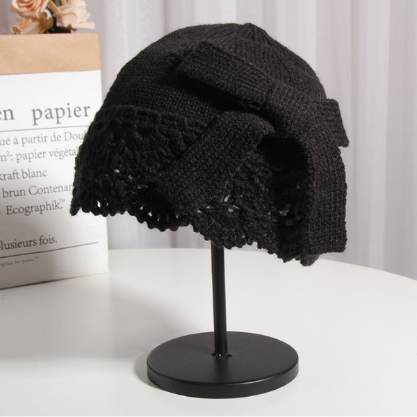 【4color】レースステッチレトロドームベレー帽 AU-113