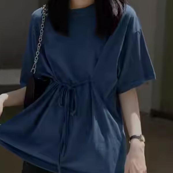 【2color】ウエストリボンTシャツ X1-009