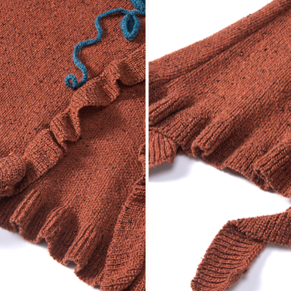 フラワー刺繍&フリルヘムロングスカート 《Z00686》