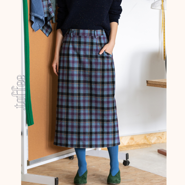 カラフルチェック柄ストレートスカート 《Z00648》