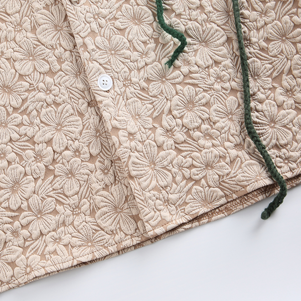 【2color】立体フラワー刺繍シャツジャケット Z00575