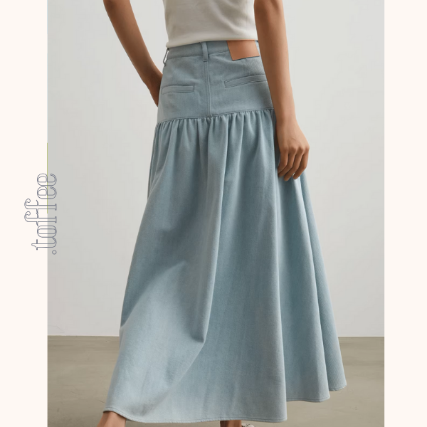 ノースリーブラウンドネックベスト&Aラインロングスカートセットアップ《Z00954》