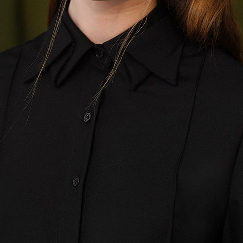 【2color】折り紙のような襟が素敵なシンプルシャツ