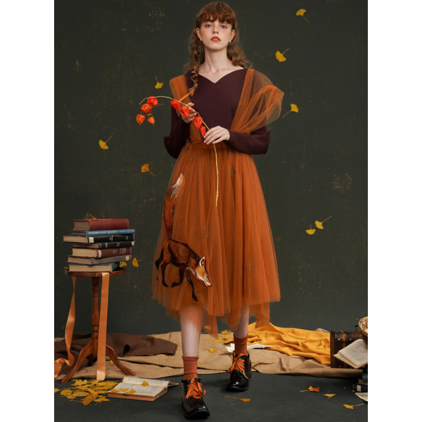 フォックスデコレーションチュチュスカート AU-471