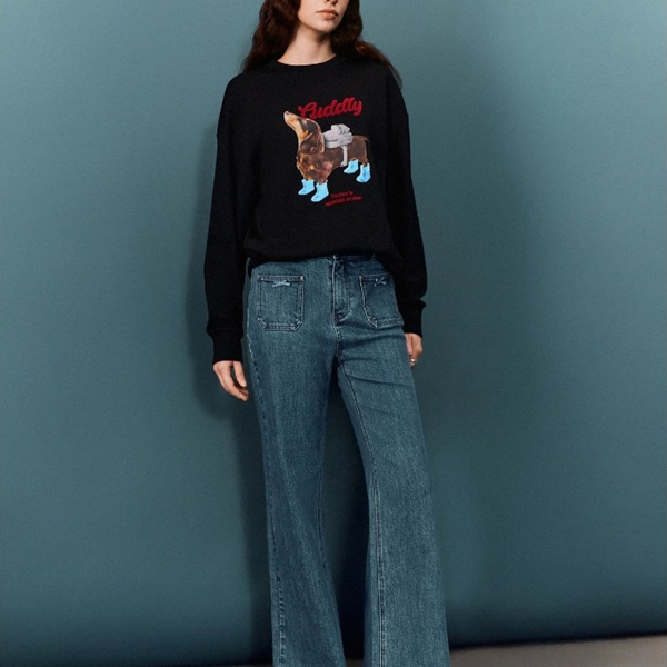 ドッグプリントスウェットシャツ 《Z00691》