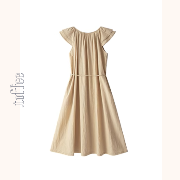 フライングスリーブミモレ丈ワンピース《Z01026》