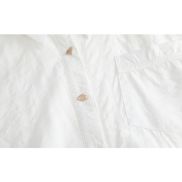 【2color】フリルヘムショート丈シャツワンピース Z00048