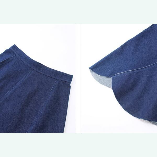 花びらが舞うレトロデニムスカート 《C0207》