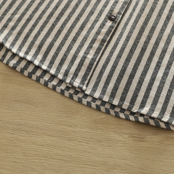 【4color】胸ポケット付きストライプ柄ボタンダウンシャツ 《Z00727》