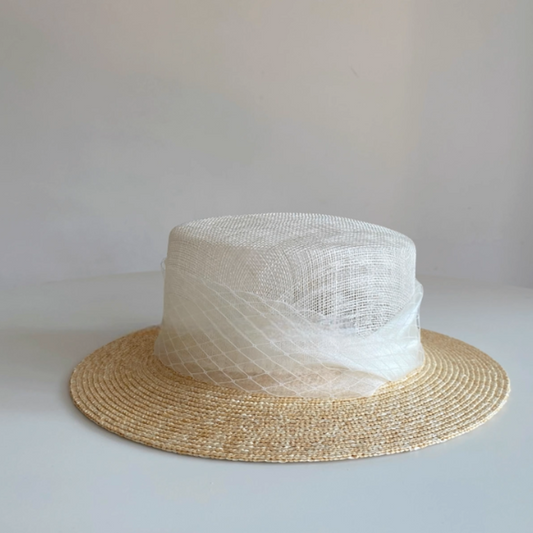 リボン装飾つば広ストローハット《Z00959》