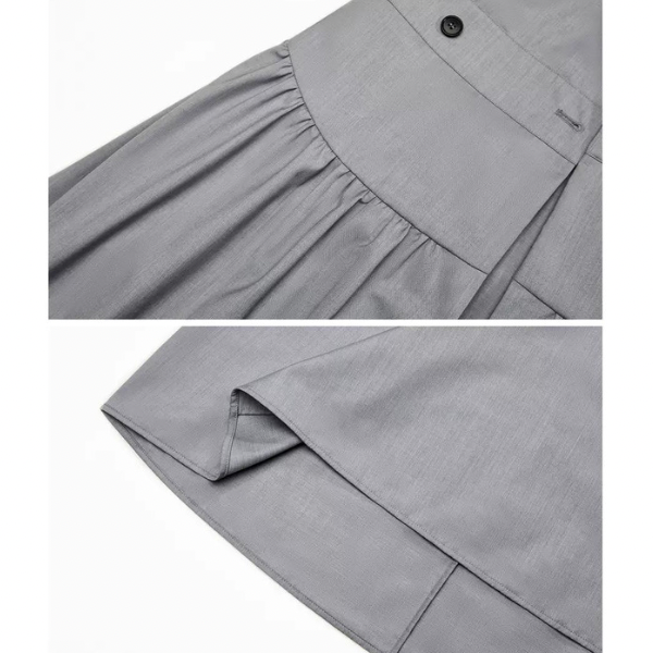 ウエストマークシャツワンピース w-144