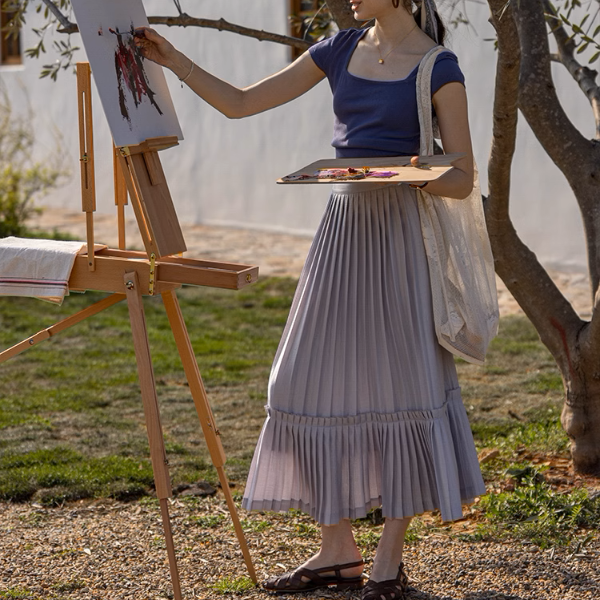 【2color】プリーツティアードフレアスカート《Z00864》