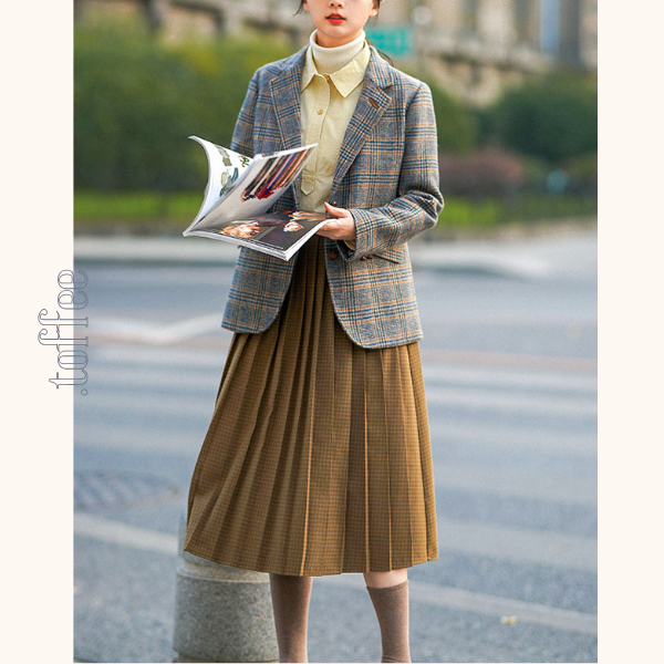 グレンチェック柄 テーラードジャケット 《Z00769》