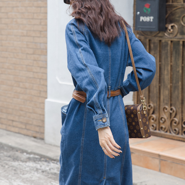 ダブルブレストデニムワンピース AU-325
