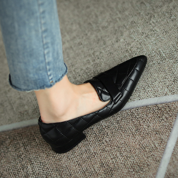 【2color】キルティングブリティッシュスタイルレザーシューズ AU-122