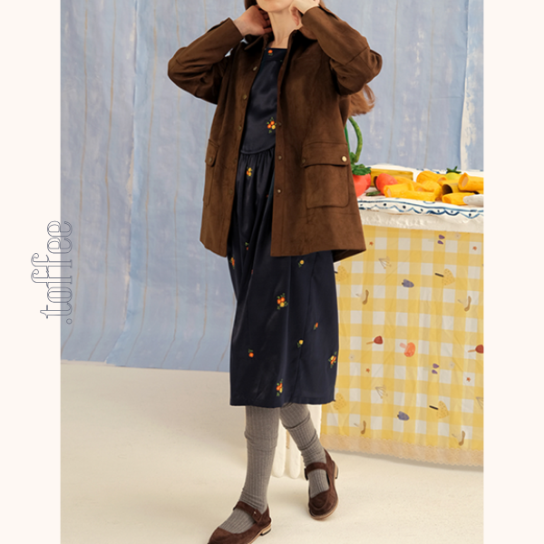 スクエアネック小花柄ワンピース Z00580