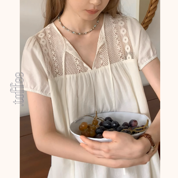 メッシュレースホワイトワンピース《Z01019》