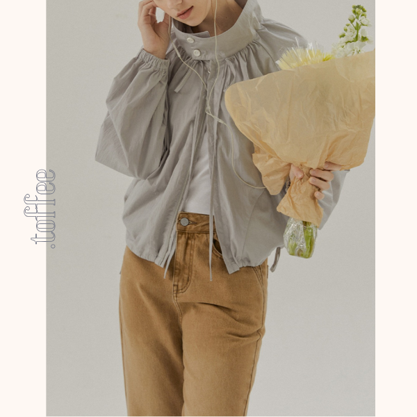 【2color】スタンドカラードロップショルダージャケット《Z00835》