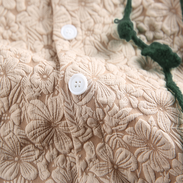 【2color】立体フラワー刺繍シャツジャケット Z00575