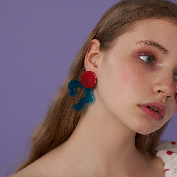 【3color】【2pattern】アーティスティックリボンモチーフイヤーアクセサリー 《Z00799》