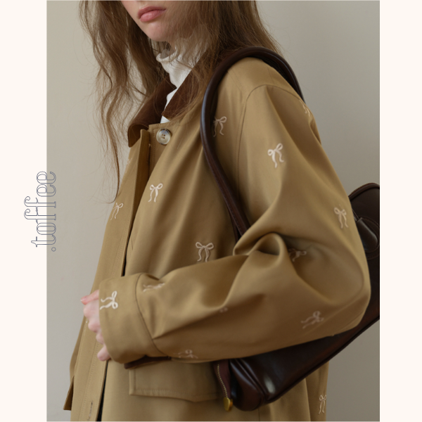 リボン刺繍オーバーサイズジャケット&スカートセットアップ《Z00817》