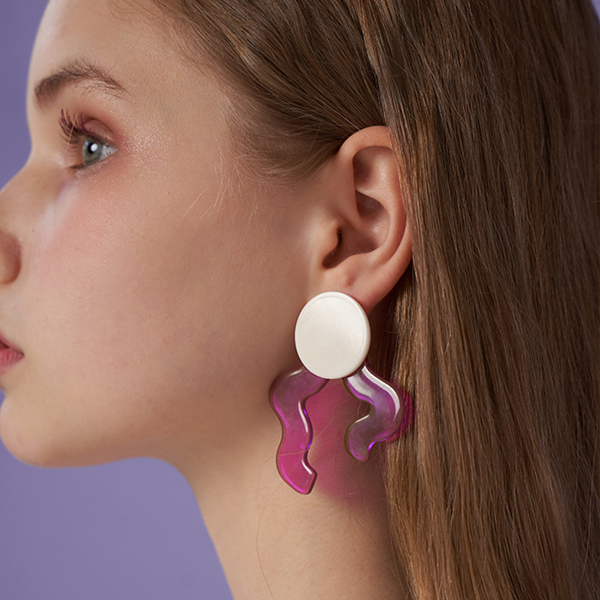 【3color】【2pattern】アーティスティックリボンモチーフイヤーアクセサリー 《Z00799》