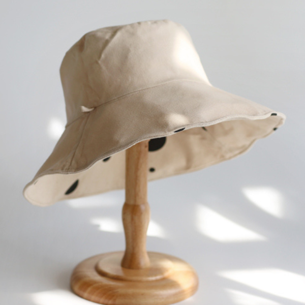 【2color】ドットプリントビッグプリムハット AU-119