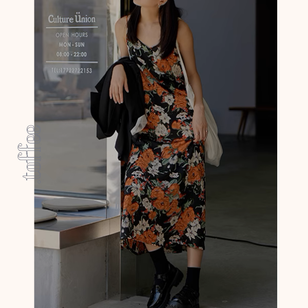 フローラルプリントキャミワンピース《Z00997》