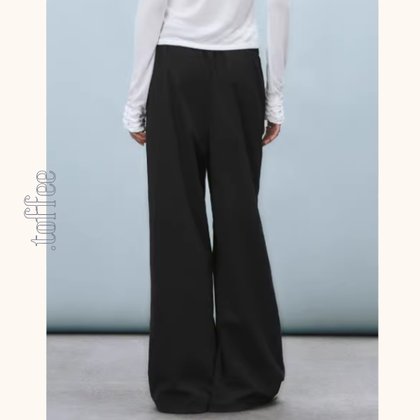 【5color】レースウエストワイドパンツ Z00410