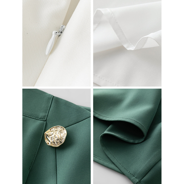 【2color】ゴールドボタン付きハイウエストAラインスカート Z00094