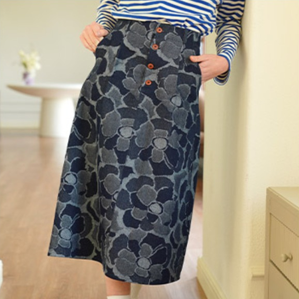 花柄デニムスカート Z00468