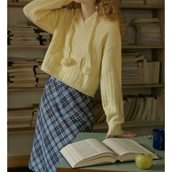 タータンチェックハイウエストミドル丈スカート X-440